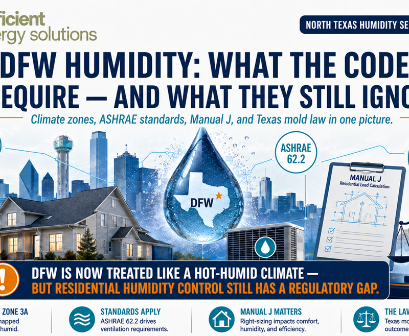ASHRAE, Texas Code, and What the Rules Require for Indoor Humidity in DFW